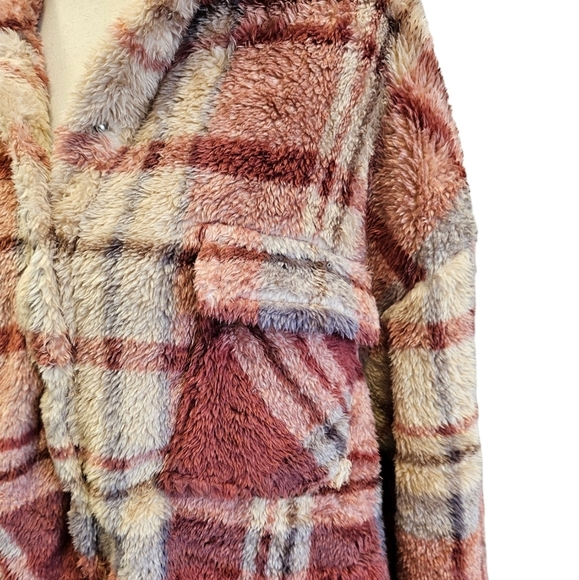 Vici Skylar Rose Mendocino Plaid Soft Knit Jacket NEW - Picture 5 of 9